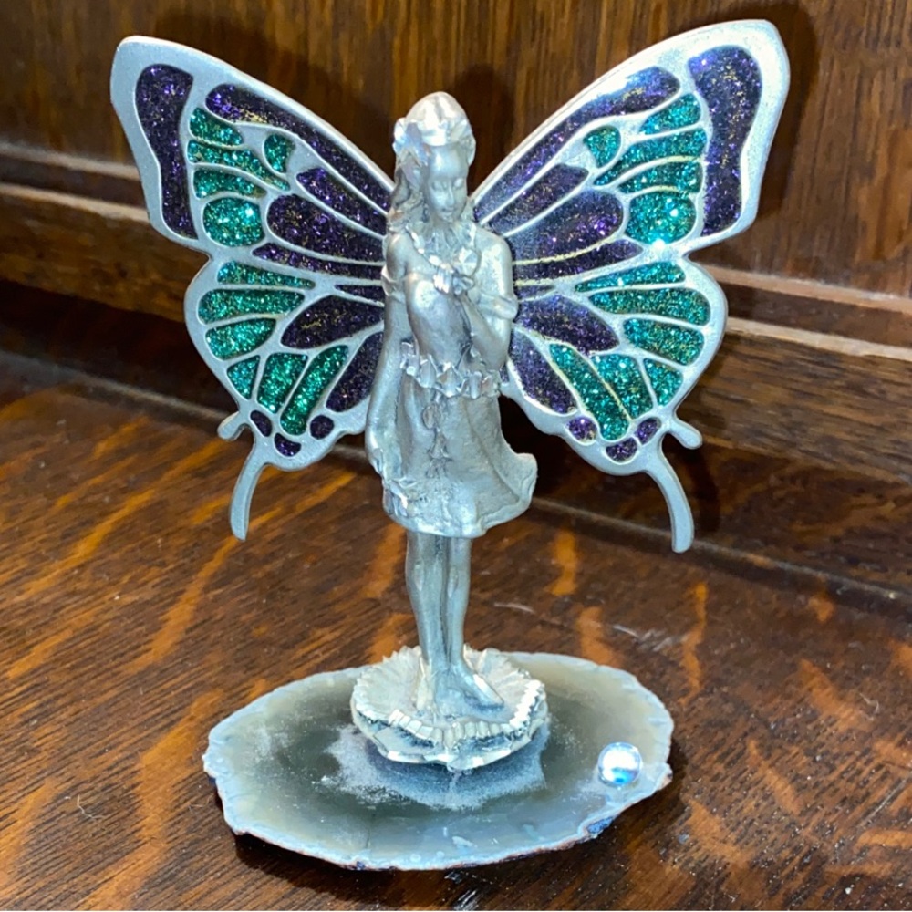 Silver Fairy Butterfly Winged Figurine